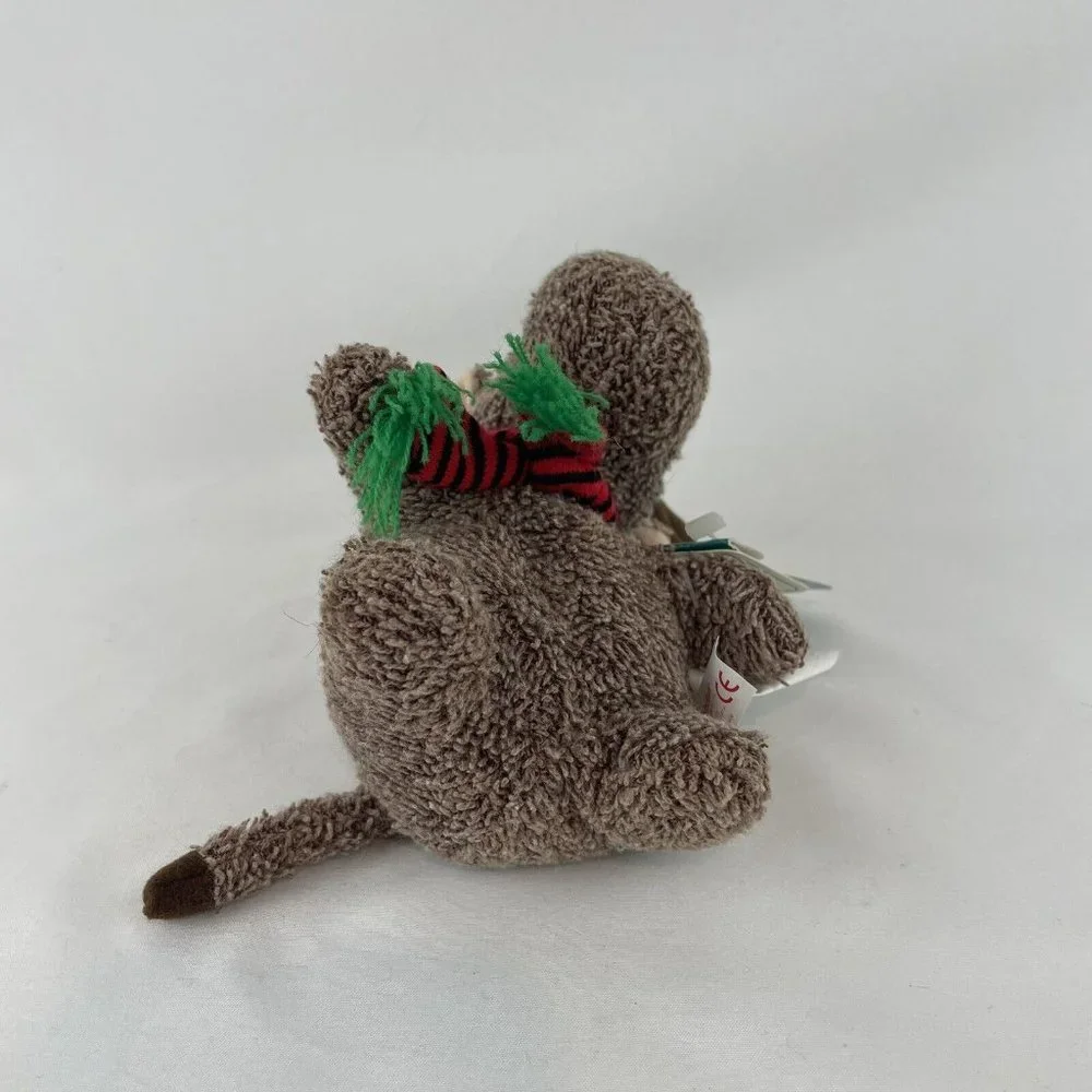 RARE Russ Home Buddies Reindeer 6” Plush 4140‎ Red Stripe Scarf Vtg 1998
